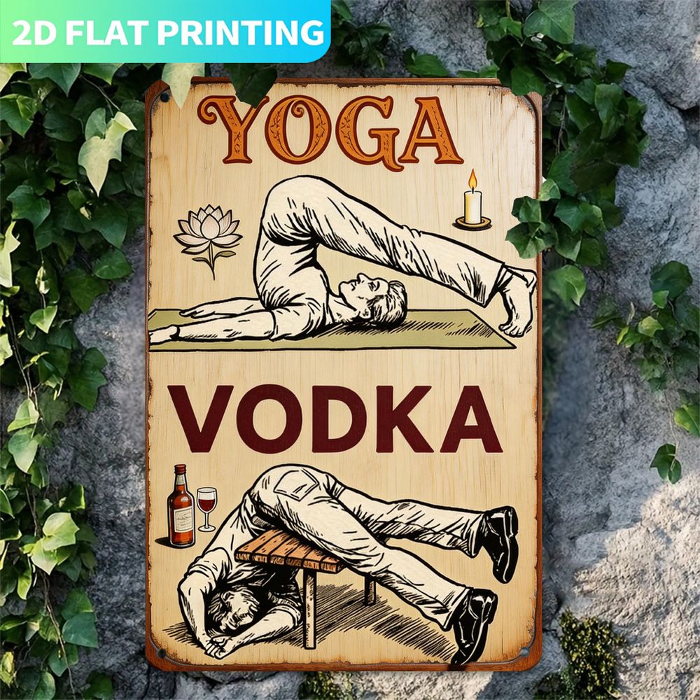 لافتة معدنية عتيقة، لوحة واحدة - مراجعة Home Gym Yoga وسعره