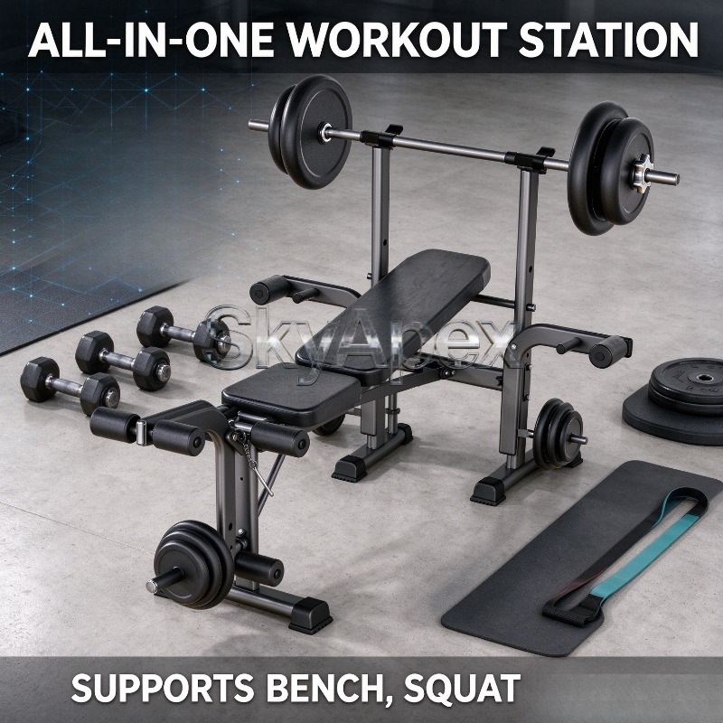 مقعد تمارين متعدد الوظائف قابل - مراجعة All In One Gym Home Equipment وسعره